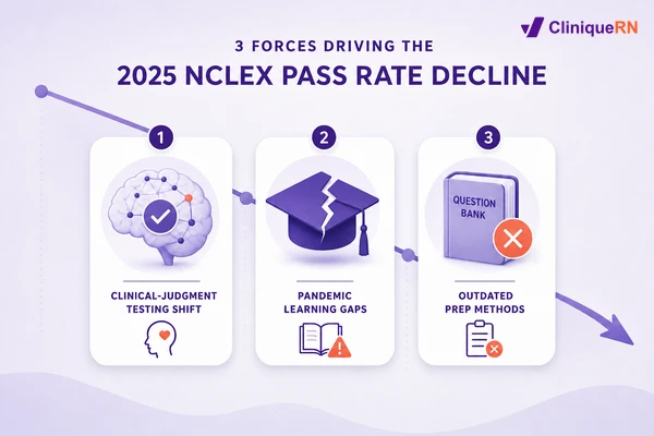 Three forces driving the 2025 NCLEX pass rate decline